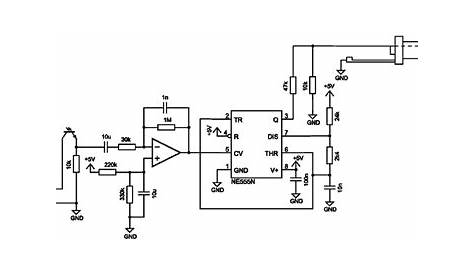Schematic of the NE 555 frequency modulation measurement circuit. The