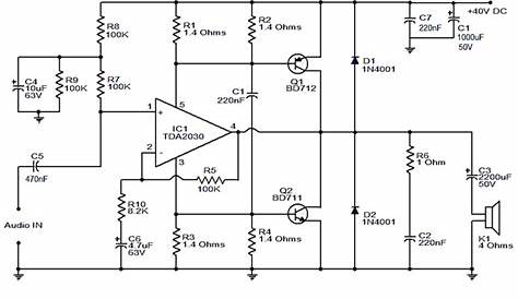 tda2030a 2.1 amplifier circuit diagram