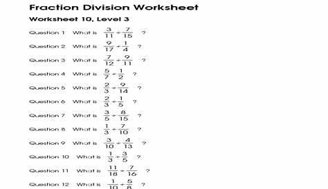 Dividing Fractions #2 Worksheet for 4th - 5th Grade | Lesson Planet