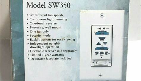 Emerson AirDesign SW350 Wall Control Must be used with SW375 Receiver