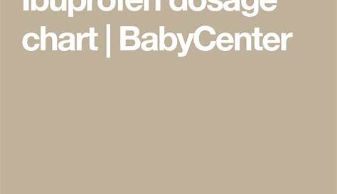 ibuprofen dosing chart for babies