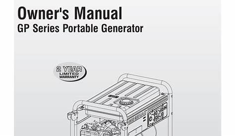 Generac GP6500 005690R0 Portable Generator Manual | Manualzz
