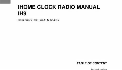 Ihome clock-radio-manual-ih9
