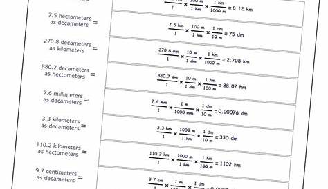 metric and customary conversions worksheet