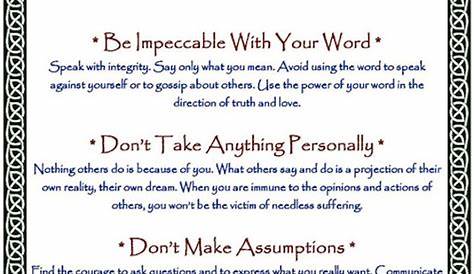 Printable The Four Agreements Worksheet - Printable Word Searches