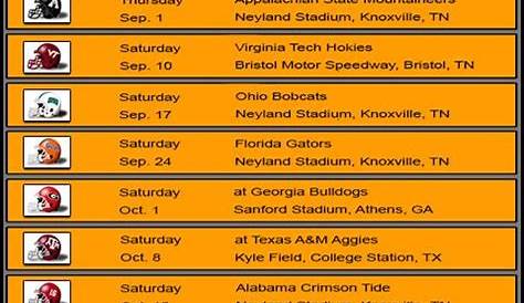 tennessee football schedule printable