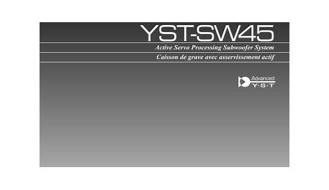 Yamaha YST-SW45 Owner Manual | Manualzz