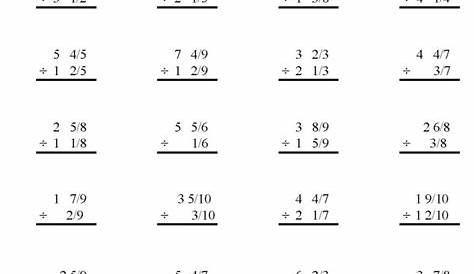 BlueBonkers - Printable Fractions Practice Math Sheets: Division