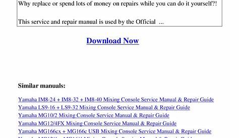 Yamaha LS9-16 LS9-32 Mixing Console Service Manual Repair Guide by