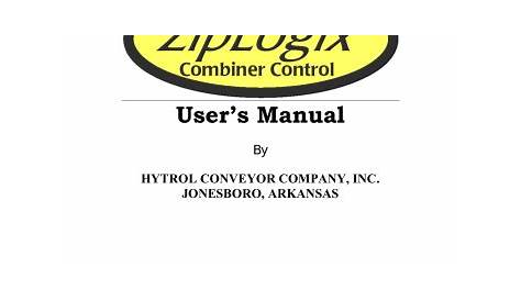 User`s Manual - Hytrol Conveyor Company, Inc. | Manualzz