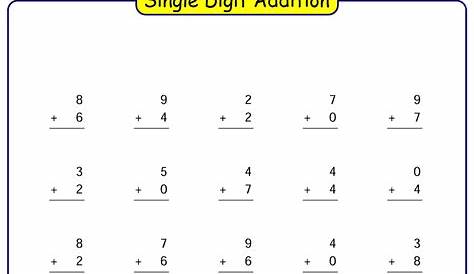 one digit addition and subtraction worksheets