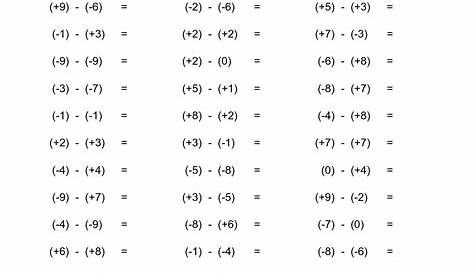 Integers Worksheets With Answers