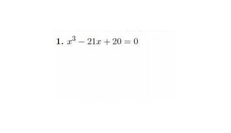 Solving cubic equations worksheet no 2 (with solutions) | Teaching