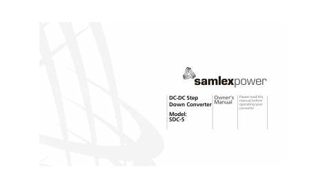 Samlexpower SDC-5 24VDC-12VDC Converter Owner's Manual | Manualzz