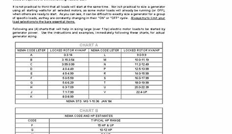 generator sizing chart pdf