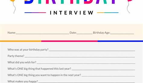 Birthday INTERVIEW Questions for Kids - Stylish Life for Moms