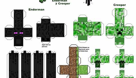 Ender-Man y Creeper PAPERCRAFT | Creepers, Paper crafts, Minecraft crafts