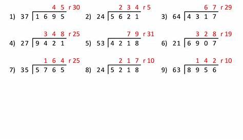 long division 2 digits by 1 digit worksheets