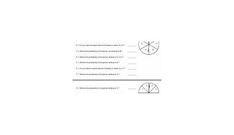 Probability Using a Spinner Worksheet.pdf - Name : Score : Teacher
