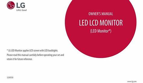 LG 32UK550 MONITOR OWNER'S MANUAL | ManualsLib