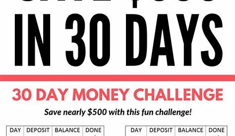 Money Challenge: How To Save $500 In 30 Days | Money challenge, Money