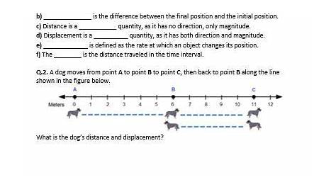 Distance, Displacement, Speed, and Velocity - Worksheet | Distance