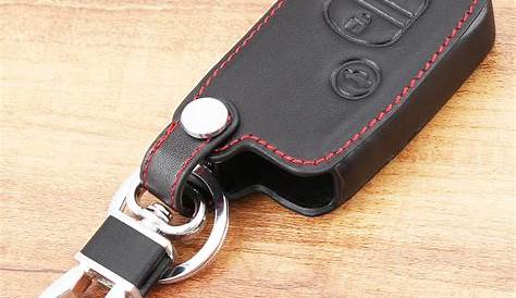 3 Buttons Leather Car Smart Remote Key Fob Holder Cover Case Fit For