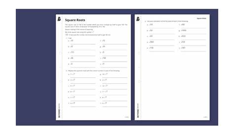 squares and square roots worksheets