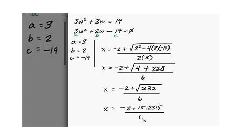 quadratic formula word problems worksheet