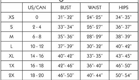 Size Chart – Tagged "Size-Chart"– Modest 31 Apparel