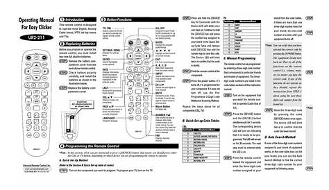 universal remote controller manual