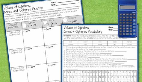 Use these free volume worksheets to enforce geometry common core