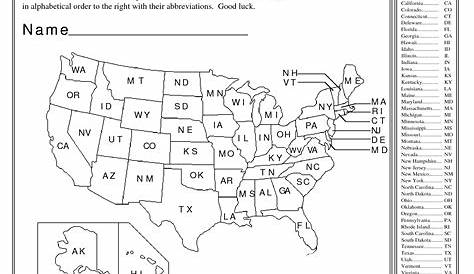 50 states worksheets printable pdf