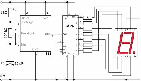 7 Segment Display Using 555 Timer and 4026 Decade Counter