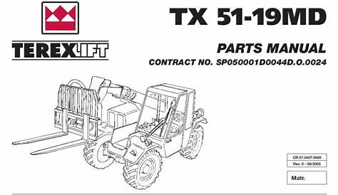 Terex lift TX51-19 MD Parts Manual PDF Download - Service manual Repair