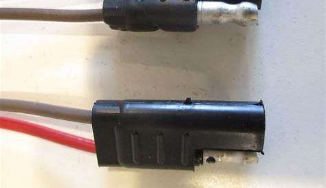 Waytek 2 Pin Trailer Wiring Connector Battery 16 ga 8" Long Molded