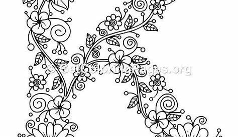 coloring pages printable flower alphabet