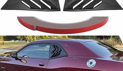 Buy 2X Rear Side Window Louvers for Dodge Challenger 2008 2009 2010