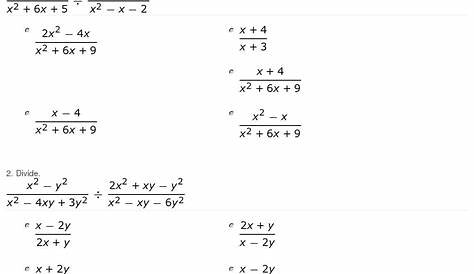Multiplying Rational Expressions Worksheet Algebra 2