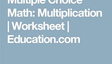 multiple choice math worksheet