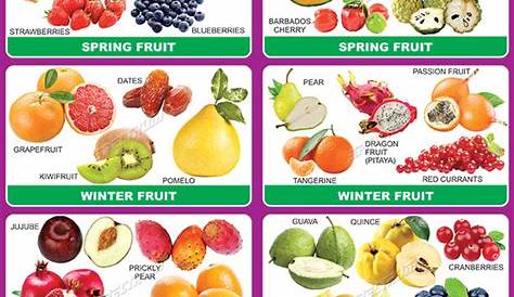 list of fruits and vegetables by season