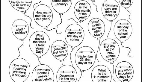2024 Printable One Page Calendar & Kids Calendar Worksheets