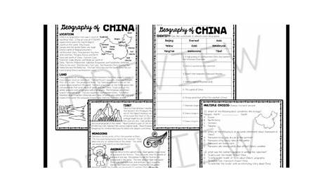 geography of china worksheet
