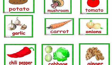 fruit and vegetable chart for kids