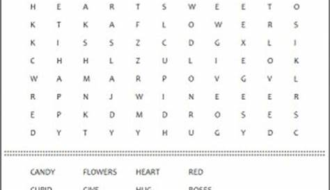 Free Valentine's Day Word Puzzle printable