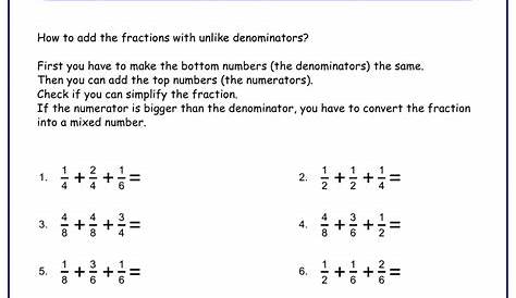 Adding Fractions Same Denominator
