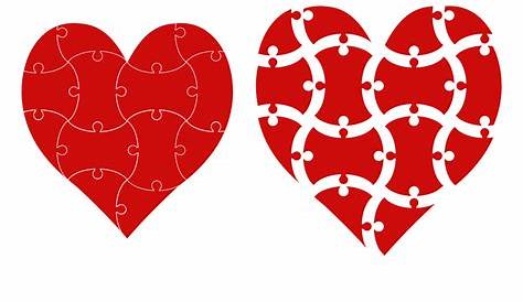 Heart shape puzzle heart puzzle template Vector Image