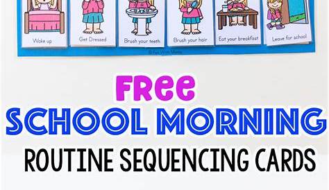 Kids Printable School Morning Routine Cards - Fun with Mama