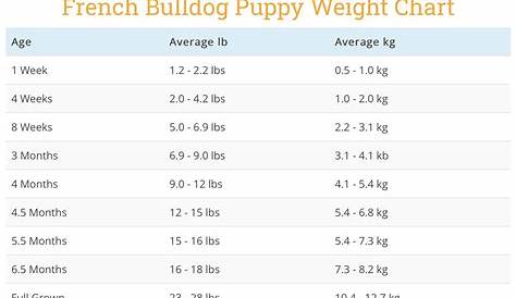 french bulldog growth chart kg