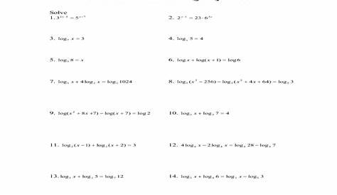 Exponential and Log Functions Worksheet for 11th - 12th Grade | Lesson